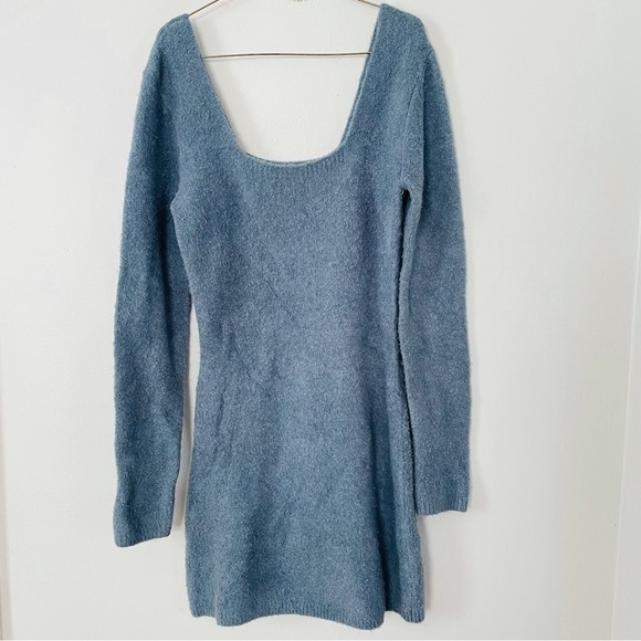 Zara scoop neck furry long sleeve mini dress - Picture 2 of 3